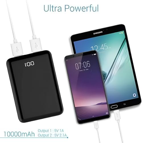 Alternative view of 10000 mAh Taşınabilir Powerbank, Çift USB Çıkışlı (2.1A Hızlı Şarj), LED Dijital Ekranlı, Ultra İnce ve Hafif 180 g, Telefon ve Tablet Uyumlu (Siyah)