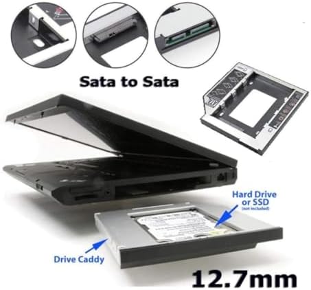12.7 mm SATA HDD Harddisk Caddy Kızak Kutu Laptop SSD Notebook Ikinci HDD Takma - Görsel 3