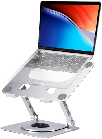 Dizüstü Bilgisayar Standı - Alüminyum Alaşımlı Stand 360 Derece Dönebilen PC Katlanabilir Ergonomik, Yükseklik ve Açı Ayarlanabilir, iPad, Dizüstü Bilgisayarlar ve Tabletler ile Uyumlu, 17 İnç - Görsel 3