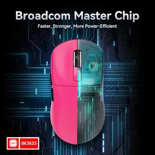 ATTACK SHARK X3 Superlight Kablosuz Gaming Mouse – 49g Ultra Hafif Fare, 26000 DPI PixArt PAW3395 Sensör, BT/2.4G/Kablolu Üçlü Mod, 200 Saat Pil Ömrü, PTFE Ayaklar, PC/Xbox/PS/Mac – Berry Red