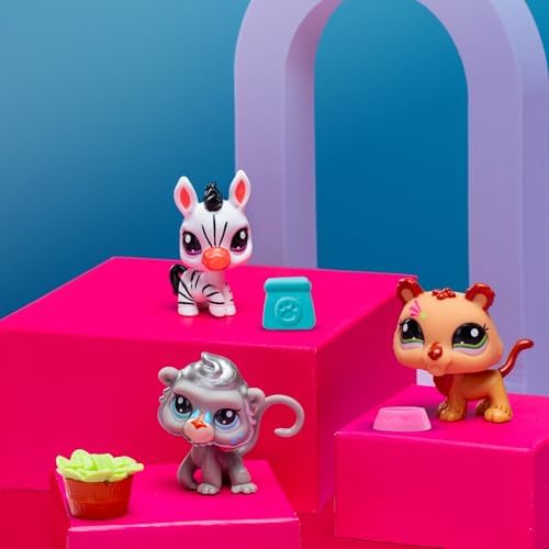 Littlest Pet Shop Bandai Zoo Pets BF00597 seti, 3 evcil hayvan, aksesuar, koleksiyon kartı ve sanal kod, 7. nesil, evcil hayvanlar #96, #97, #98, 4 yaşından büyük çocuklar + - Görsel 3