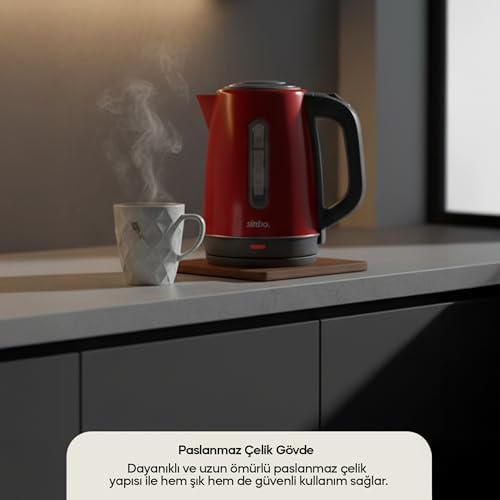 SK-8031 Su Isıtıcı Kettle – Paslanmaz Çelik, 1.8 L, Inox, Otomatik Kapanma (Açık Gri)