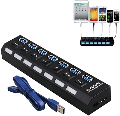 A5258 7 Portlu Usb 3.0 Hub Anahtarlı Çoklayıcı Çoğaltıcı Switch