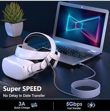 Vr5 Usb3.2 Oculus Quest 3/2/1 Pico 4 Aksesuarları ve PC/Steam VR, 5Gbps Yüksek Hızlı PC Veri Aktarımı, VR Kulaklık, Oyun Bilgisayarı, Sanal gerçeklik gözlüğü uyumlu 5 metre
