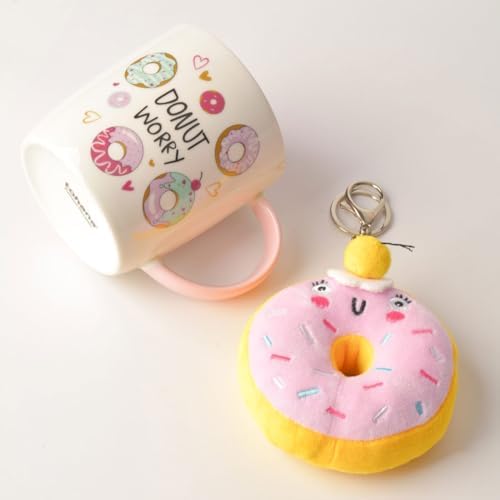 Alternative view of Donut Peluş Anahtarlıklı Porselen Kupa - Sürpriz 4 Farklı Modelden Biri - Hediyelik Sevimli Kupa Bardak ve Yumuşak Anahtarlık Seti (Asorti/Karışık 1 Adet)