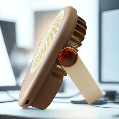 Fan Masaüstü Vantilatör Klima, Usb ve Rgb Işıklı Mini Vantilatör, Serinletici 1200mAh İster Ayaklı İster Asmalı (3 Kademe Güç) - Görsel 3