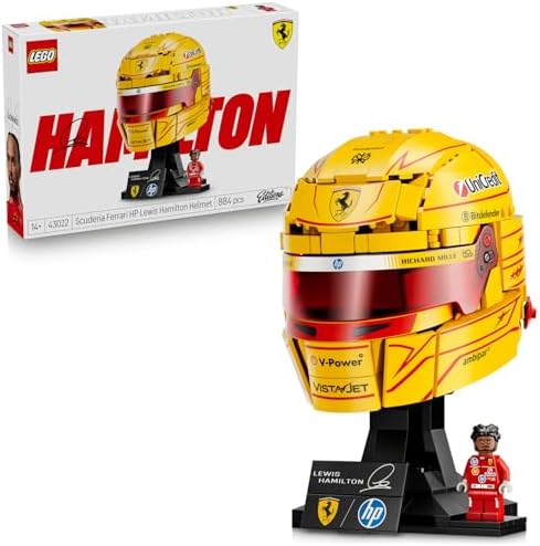 Editions Scuderia Ferrari HP Lewis Hamilton Kaskı 43022-14 Yaş ve Üzeri Çocuklar için Yarış Kıyafeti Giyen Minifigür İçeren Yaratıcı Oyuncak Yapım Seti, Hediye Fikri (884 Parça)