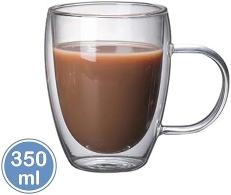 350ml çift katmanlı Kulplu cam bardak