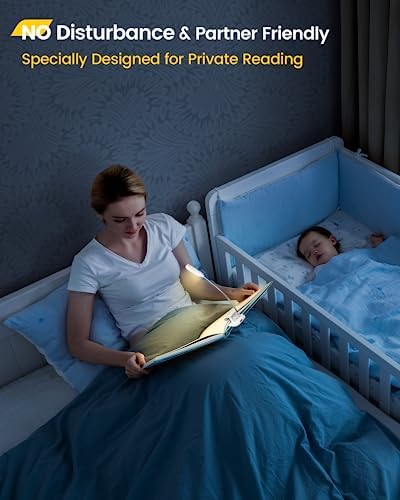 Alternative view of Glocusent Söğüt Yatakta Kitaplar için Okuma Işıkları, 10LED Parlak Kitap Işığı, 3 Renk ve 3 Parlaklık, Şarj Edilebilir Kitap Işığı 80 saat sürer, Okuma Işığında Hafif Klips (beyaz)