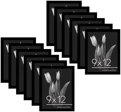 Alternative view of 9x12 Picture Frame with Polished Plexiglass - Set of 12 - Signature Collection - Picture Frames with Engineered Wood - Photo Frame for Tabletop and Wall Display - Black