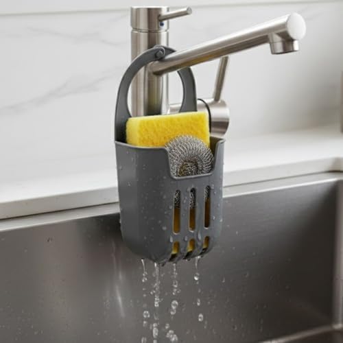 Askılı Lavabo Süngerliği – Drenajlı, Delikli Tasarım, Mutfak & Banyo Düzenleyici (10×18 cm)