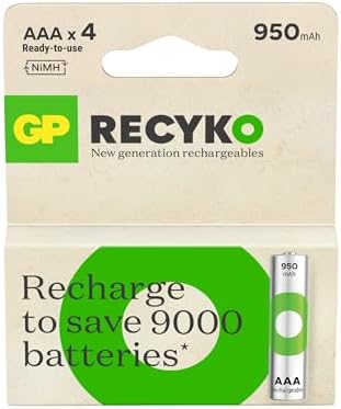 Alternative view of GP Batteries Recyko 950 AAA İnce Kalem Ni-Mh Şarjlı Pil, 1.2 Volt, 4'lü Kart