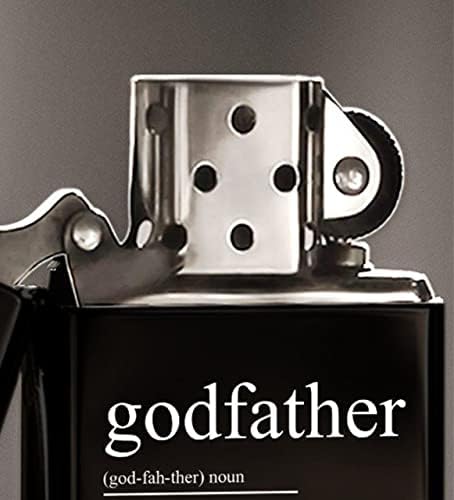 Godfather Tasarımlı Renkli Baskılı Siyah Benzinli Metal Çakmak