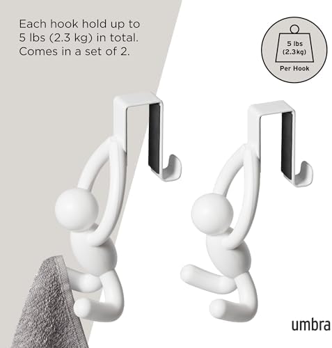 Umbra Buddy'de Ayrıca Kapaklar ve Çekmeceler İçin Kapı Üstü Kancası Da Bulunmaktadır, Beyaz, 2'li Set