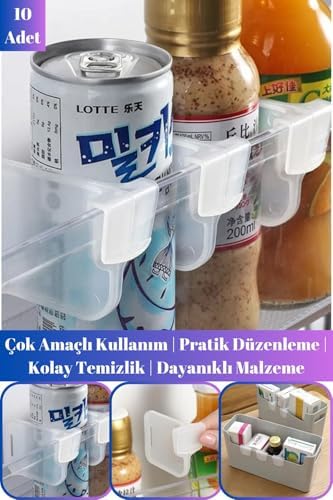 Tafce 10 Adet Çok Amaçlı Buz Dolabı Düzenleyici | Buz Dolabı Raf Ayırıcı