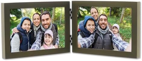 Collection Hinged Double yatay Wood Picture frame Gallery, 4 6 inç, Green - Görsel 3