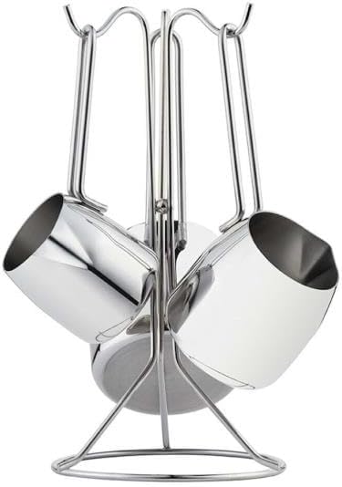 Nehir Modern 4 Parça Standlı Paslanmaz Çelik Cezve Seti
