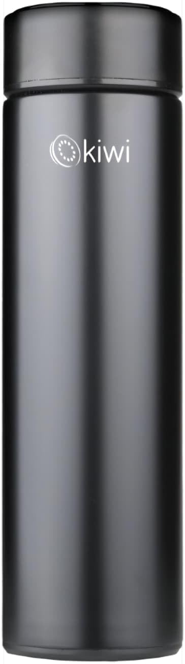 KT-8633 Akıllı Dijital Termos 480 ml - LED Sıcaklık Göstergeli 304 Paslanmaz Çelik Süzgeçli Çay Kahve Termosu, Sızdırmaz Isı Koruyucu Renkli Isı Dereceli Mat Siyah Seyahat Mug Matarası - Görsel 2