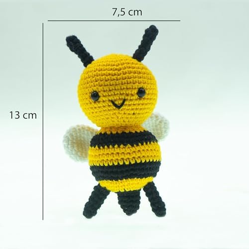 Amigurumi Arı Figür 13 cm – El Yapımı Pamuk İp Örgü Dekoratif Obje - Görsel 3