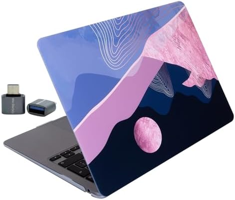Alternative view of MacBook Air 13 İnç Kılıf A2337 M1 Uyumlu A1932 A2179 Sert Koruyucu Hard Case Desenli Mat Kapak Çizilme ve Darbe Koruma Pembe