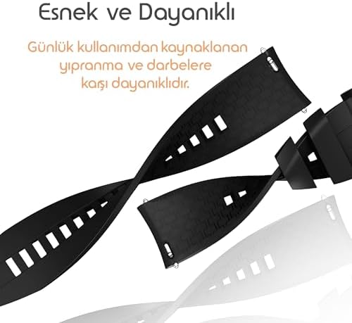 Alternative view of ile Uyumlu 22mm Kordon GT6/GT6 Pro/GT Runner 2/GT5/5 Pro/GT4/GT3/3 Pro 46mm için Yumuşak Silikonlu GT6 Pro Kordon Yüzeyi Şerit Görünümlü GT6 46mm Kordonu