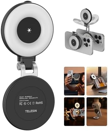 TELESIN Selfie ışığı, taşınabilir selfie ışığı, siyah