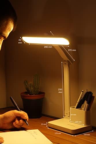 Alternative view of Şarjlı Masa Lambası 3 Renk Dokunmatik Telefon Standlı Kademeli Çalışma Okuma Işığı Gece Lambası