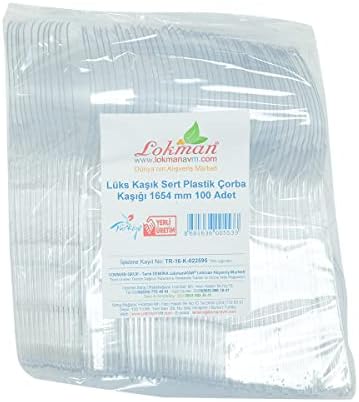 Alternative view of LokmanAVM Lüks Kaşık Sert Plastik Çorba Kaşığı 1654 mm Şeffaf 100 Adet 1 Paket