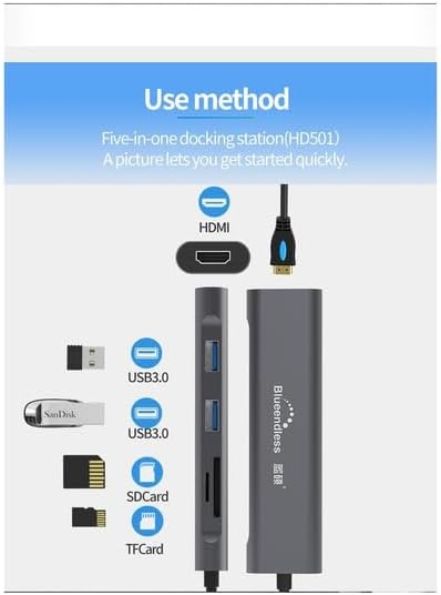 Tkz Blueendless Type C To 2*Usb 3.0/1 Sd/ 1 Tf / 1 Hdmı Çevirici Macbook Pro