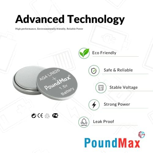 10 Adet AG4 376 377 SR626 SR626SW LR66 1.5v PoundMax Düğme pil, Alkalin saat pili, çocuklara dayanıklı ambalaj, küçük elektronik cihazlar için,ölçüm cihazları ve hesap makineleri