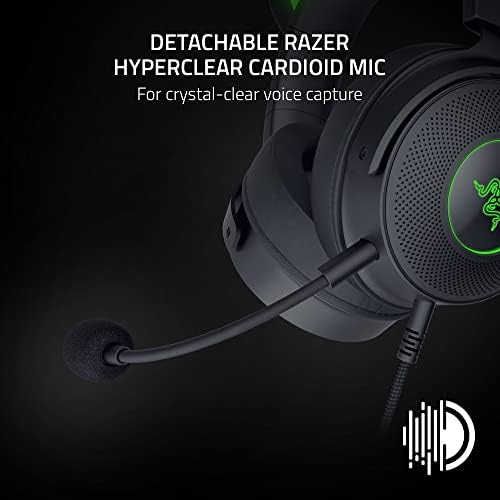Razer Kraken Kitty V2 Pro - Değiştirilebilir Kulaklı Kablolu RGB Kulaklık (Değiştirilebilir Kitty, Ayı ve Tavşan Kulakları; Reaktif Akış Aydınlatması) Siyah - Görsel 3
