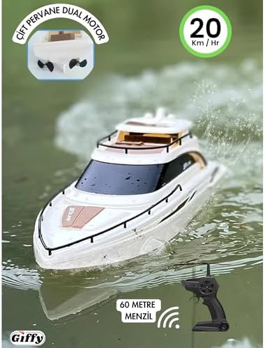 Alternative view of Uzaktan Kumandalı Tekne RC, Çift Motor 2.4G, 20 Km Hız Yapabilen, Full Fonksiyon, Dayanıklı Şaft