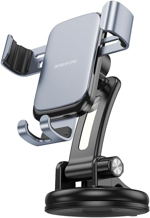 Alternative view of Borofone Warrior Siyah Araç İçi Telefon Tutucu, 4,5-7 İnç Mobil Telefonlar için Ayarlanabilir, Hareketli Ekleme ve Kol Genişliği, Dayanıklı Plastik, Kolay Montaj ve Kullanım BH95