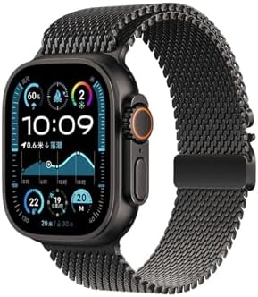 - Apple Watch Ultra 1/2/3 49mm ile Uyumlu Kordon Titanyum Kelebek Klipsli Milano Loop 121