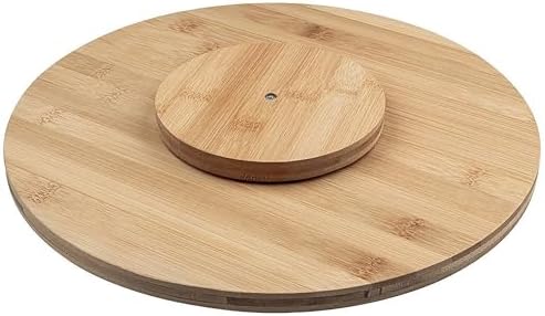 Bambu Dönerli Sunum Tahtası, 360 Derece Dönebilen Yuvarlak Pizza ve Kahvaltı Sunum Tepsisi (30 cm) - Görsel 2