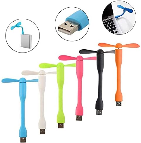 Swallowzy Mini USB Fan 6'lı Paket Taşınabilir Esnek Soğutucu Soğutma Fanı Bilgisayar PC Dizüstü Bilgisayar için Güç Bankası - Görsel 3