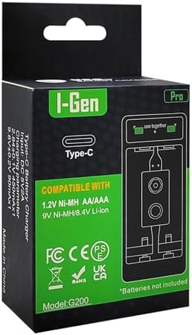 Alternative view of I-Gen Batteries G200 2'li Pil Şarj Aleti Type-C Girişli, Aa/Aaa / 9V Akıllı Hızlı Pil Şarj Cihazı