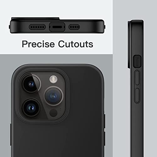 & AKSESUAR iPhone 14 Pro ile Uyumlu İçi Kadife Dışı Mat Yapıya Sahip Koruma Sağlayan Lansman Silikon Kılıf (Siyah)