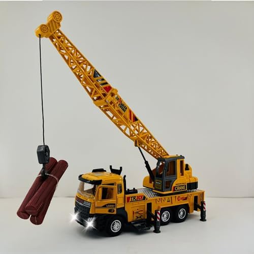 /Oyuncak İş Makinesi Sesli Işıklı Çek Bırak Vinç, Kule Vinç ve Kepçe 30 Cm Aksesuarlı Kapıları Açılan (Kule Vinç)