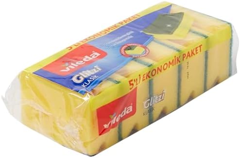 Alternative view of 141125 Oluklu Hijyenik Bulaşık Süngeri, Tırnak Koruyuculu, 5'li Ekonomik Paket, Yeşil