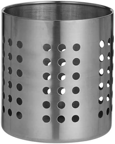 sepeti 'Ordning' Besteckstaender paslanmaz çelik – Kuechenutensilienhalter – 12 cm Çap-13,5 cm Yükseklik, paslanmaz çelik, Gümüş, 14 x 12 x 12 cm