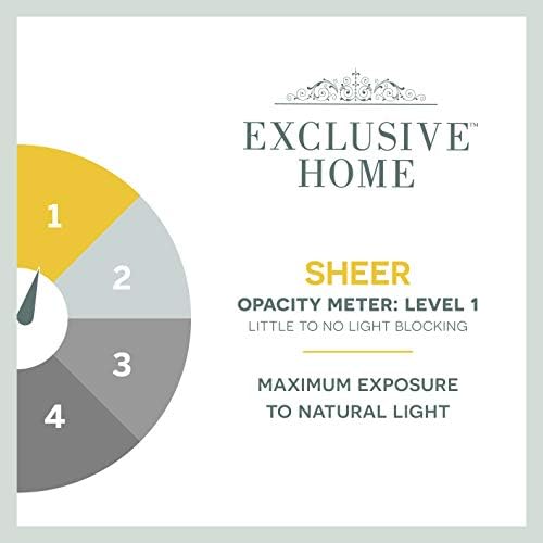 Alternative view of Exclusive Home Navaro Çizgili Şeffaf Gromet Üst Perde Panel Çifti, 137 cm x 213 cm, Kış Beyazı