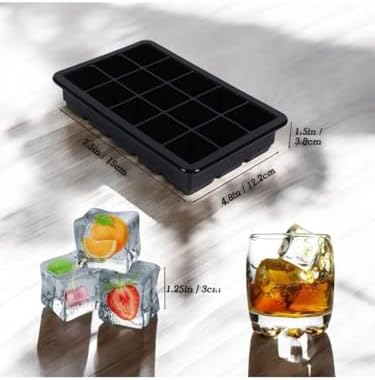 Alternative view of 15 Bölmeli Silikon Buz Kalıbı – Kolay Çıkarma, BPA Free, Büyük Küp Buzluk Tepsisi, Ev, Kokteyl ve İçecekler İçin Buz Küpü Kalıbı, Dondurucu Dondurma Kalıbı, Buz Kalıpları (1 Adet)