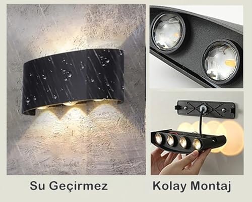 Alternative view of Dekoratif Çift Yönlü Duvar Aydınlatma Led Aplik Duvar Lambası Cata Haiti 10 Watt Desenli Duvar Aplik (Amber Renk Işık)