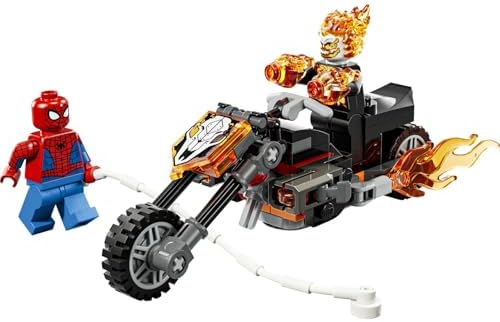 Alternative view of Örümcek Adam, Ghost Rider Motosikletine Karşı 76335-6 Yaş ve Üzeri Çocuklar için Örümcek Adam ve İskelet Ghost Rider Minifigürleri İçeren Oyuncak Yapım Seti, Hediye Fikri (72 Parça)