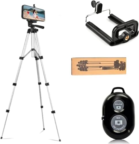 Bluetooth lu Telefon Tutuculu Tripod 102 CM Kamera Telefon Tutuculu Uyumlu (Gümüş) PROFESYONEL