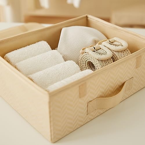 2'li Bej Balıksırtı Kapaklı Kutu Set 30 x 23 x 11 cm - Görsel 3