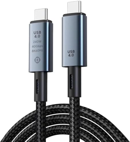 Alternative view of 40Gbps 240W 4.0 Thunderbolt Type-C to Type-C Şarj, Data ve 8K 60Hz Görüntü Aktarım Kablosu Tip C 50cm ZR848