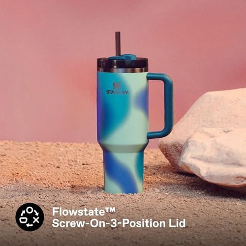 Pipetli Termos Bardak, 1.18 Litre, Turkuaz Desenli (Coastal Teal) - Görsel 2