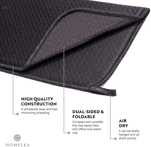 Mutfak Tezgahı için Bulaşık Kurutma Paspasları, Çeşitli Amaçlar İçin Süper Emici Mikrofiber Bulaşık Süzgeci, Şık ve Etkili, Hızlı Kuruyan Bulaşık Matı, 43 cm x 35 cm, Siyah